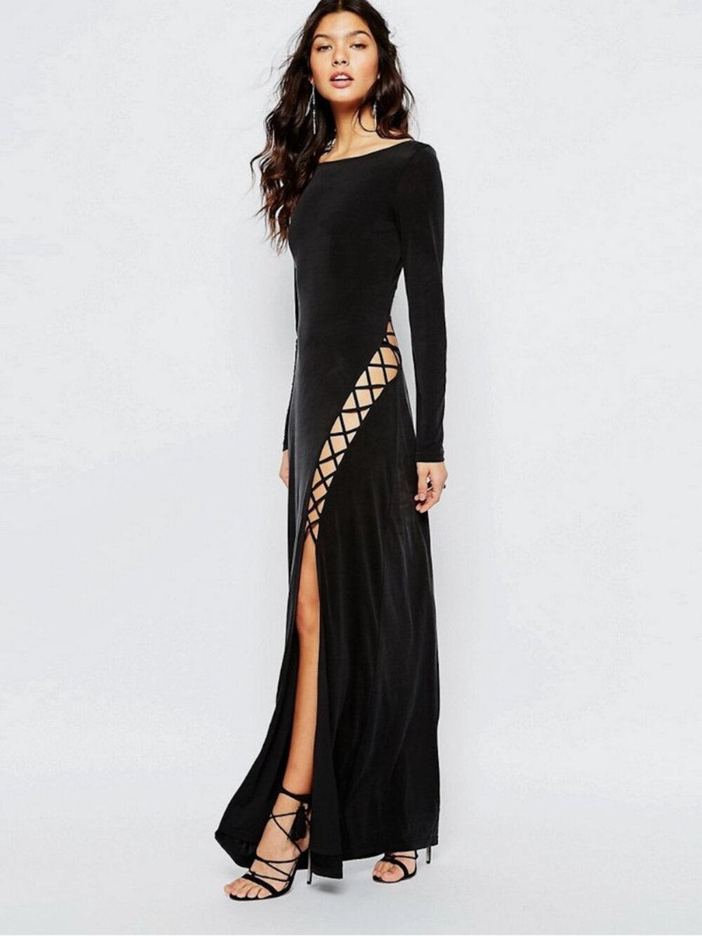 The Jetset Diaries Novella Lace Up Maxi Dress